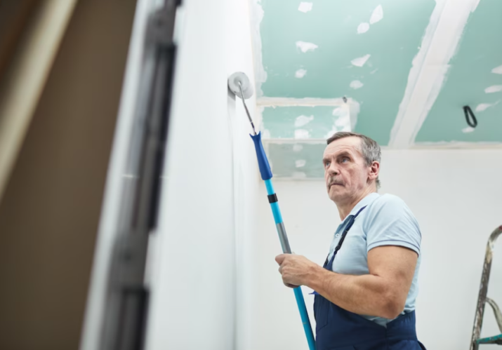 Men painting wall